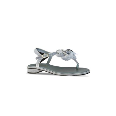 CHANEL SUEDE CAMELLIA THONG SANDALS 